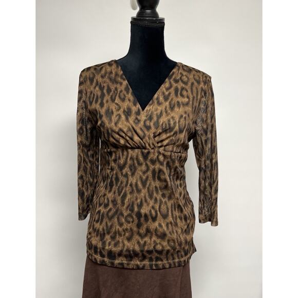 Vintage Y2K Babydoll Top XL P Leopard Fairy Grunge Mesh Cheetah Whimsigoth NWOT - Picture 2 of 9